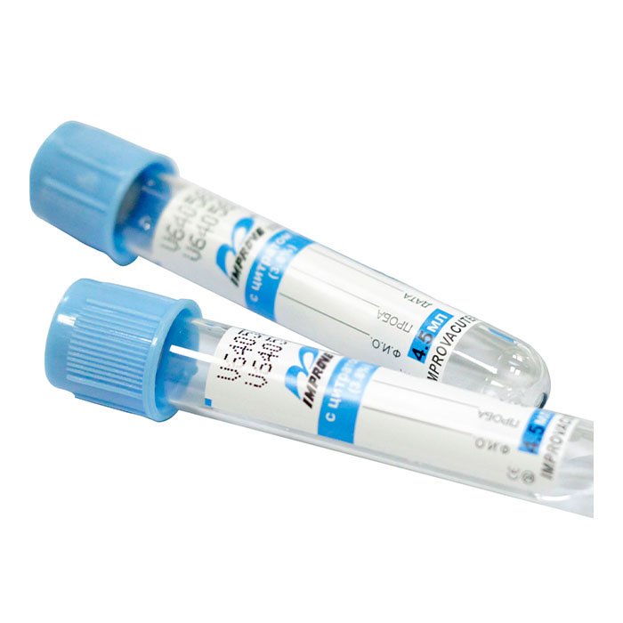 Пробирки IMPROVACUTER цитрат натрия 3,8%, 8,1мл, 16 х 100 мм, (50 шт в упаковке)