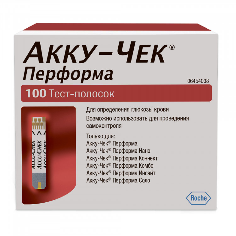 Тест-полоски Акку-Чек Перформа, (100 шт), Accu-Chek