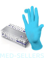 Перчатки нитриловые, CONNECT BLUE NITRILE, M (100 пар)
