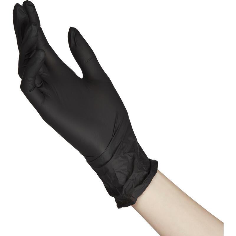 Перчатки нитриловые, FOXY GLOVES черные смотровые неопудренные 3,5 гр, L (50 пар)