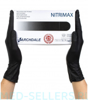 Перчатки нитриловые, NitriMAX, черные, 3.5 гр, L (50 пар)