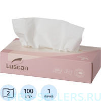 Салфетки косметические Luscan 2-слойные (100 штук в упаковке)